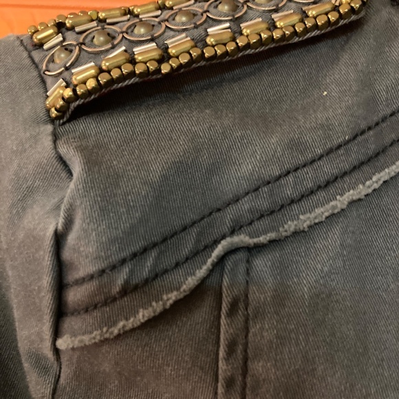 Free People Military Cropped Jacket in Grey Sz XS - Picture 4 of 4